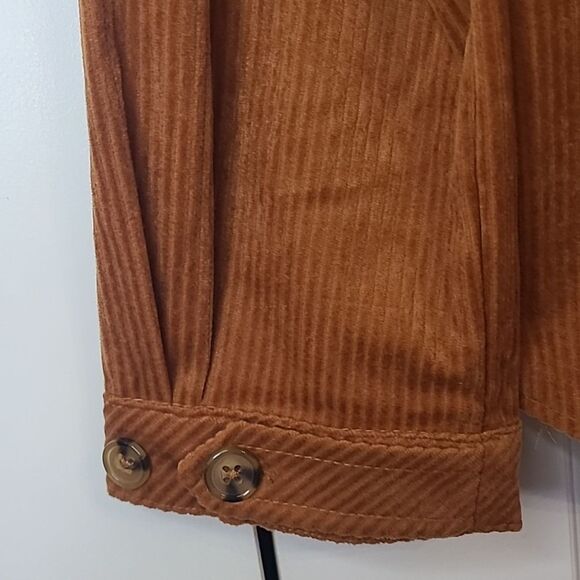 Democracy Women's Corduroy Shirt Jacket In Burnt Orange Rust Size L - Picture 7 of 13